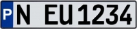 Parkplatzschild geprägt mit Autokennzeichen