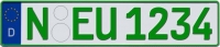 Grünes Kennzeichen (steuerbefreit)