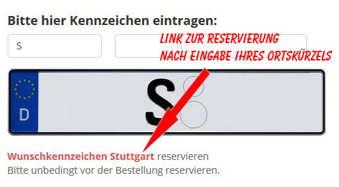 ☆ Wunschkennzeichen reservieren & online bestellen